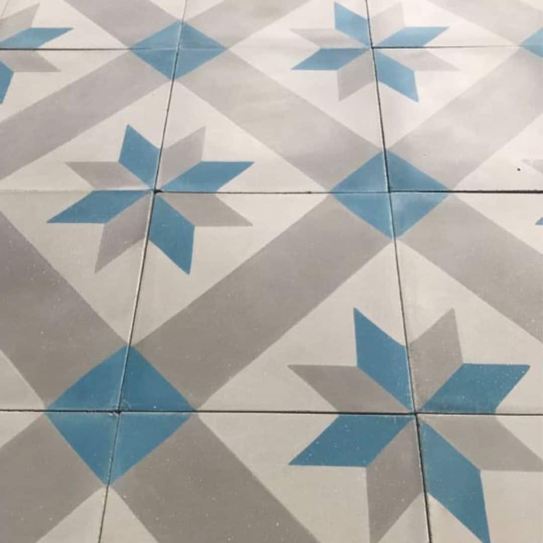 Carreaux de ciment - motif étoile