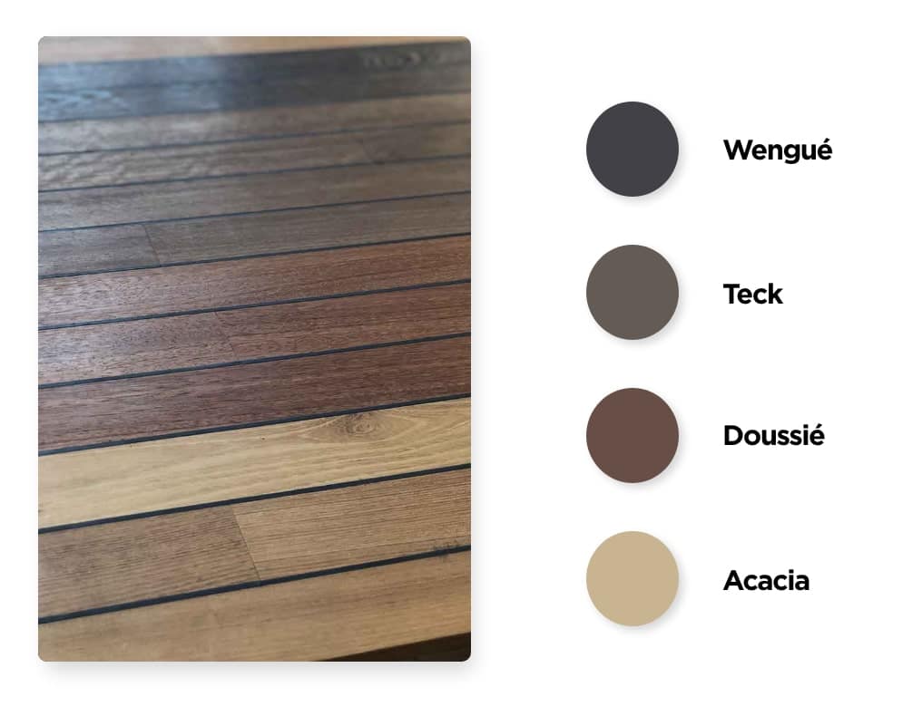 Les essences du parquet pont de bateau