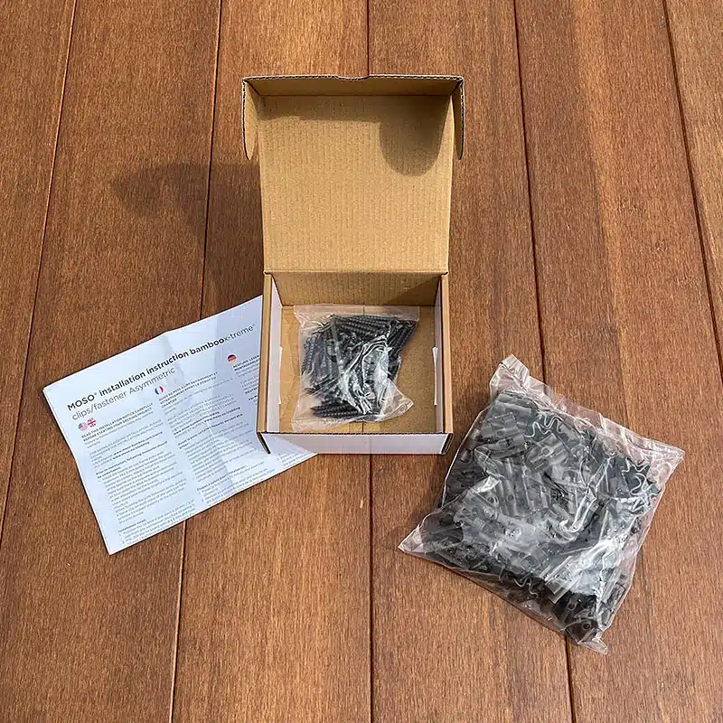 MOSO clips + vis acier asymétrique