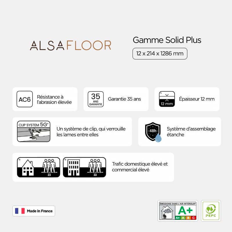 Sol stratifié Solid Plus - Chêne Noisette 528