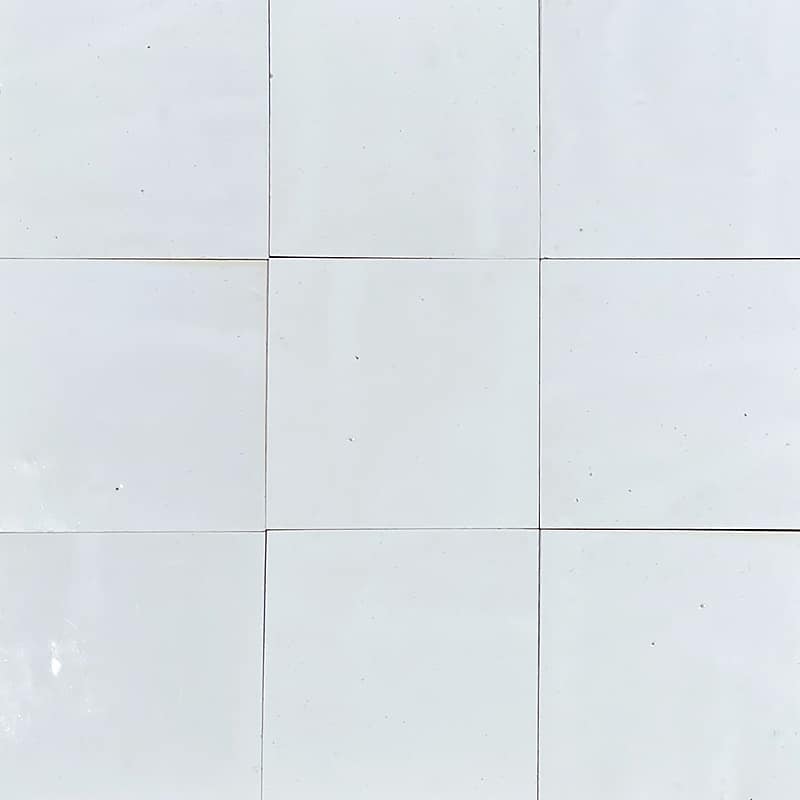 Zellige marocain Blanc Neige - 10 x 10 cm