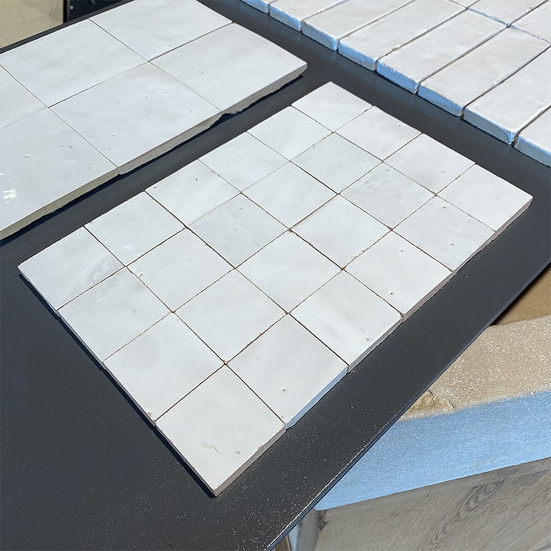 Zellige marocain Blanc Neige - 5 x 5 cm