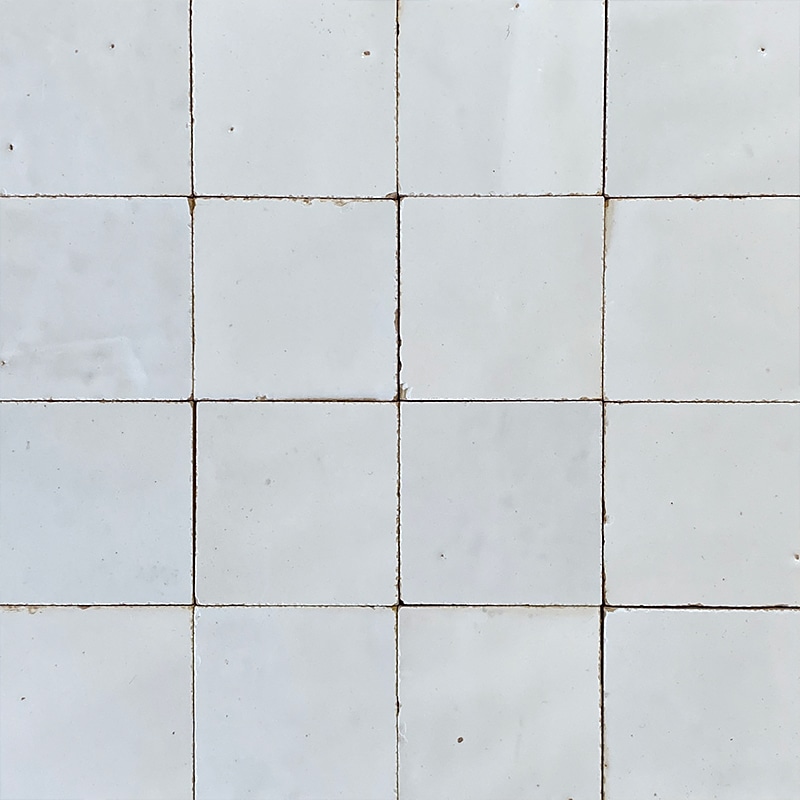 Zellige marocain Blanc Neige - 5 x 5 cm